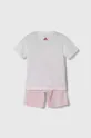Дитячий бавовняний комплект adidas рожевий