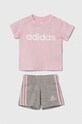 adidas gyerek pamut melegítő szett dzsörzé rózsaszín IS2496
