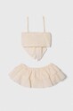 Detská bavlnená súprava Jamiks ELEONORE.Kompl.JLG225.G béžová SS24