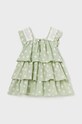 Mayoral sukienka bawełniana niemowlęca 1922.4H.Baby.PPYH zielony SS24