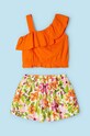 Detská bavlnená súprava Mayoral 3262.6J.Mini.PPYH oranžová SS24