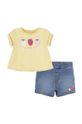 Levi's komplet niemowlęcy LVG FRUITY TEE & SHORT SET tkanina żółty 1EK061
