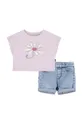розовый Комплект для младенцев Levi's LVG FLORAL DOLMAN TEE & SHORT Для девочек