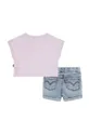 Комплект для немовлят Levi's LVG FLORAL DOLMAN TEE & SHORT рожевий