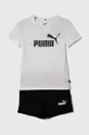 biela Detská súprava Puma Logo Tee & Shorts Set Dievčenský