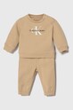 Calvin Klein Jeans komplet bawełniany niemowlęcy IN0IN00011.PPYH beżowy SS24