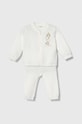 Detská bavlnená tepláková súprava United Colors of Benetton bavlna biela 3J70AK00G.W.Seasonal