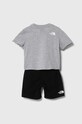 The North Face komplet bawełniany dziecięcy SUMMER SET NF0A87BG szary SS24