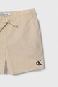 Chłopiec Calvin Klein Jeans komplet z domieszką lnu dziecięcy IN0IN00177.PPYH beżowy