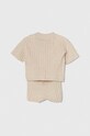 Dětská souprava se směsí lnu Calvin Klein Jeans IN0IN00185.PPYH béžová SS24
