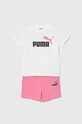 Puma set de bumbac pentru bebelusi Minicats & Shorts Set bumbac roz 845839