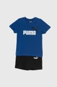 Otroški bombažni komplet Puma Minicats & Shorts Set Pletenina mornarsko modra 845839