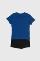 Puma completo in cotone neonato/a Minicats & Shorts Set blu navy