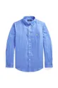 голубой Детская хлопковая рубашка Polo Ralph Lauren Для мальчиков