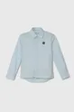 modra Otroška bombažna srajca Calvin Klein Jeans Fantovski
