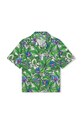 Детская хлопковая рубашка Kenzo Kids K60292. бирюзовый SS24