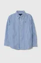 niebieski Tommy Hilfiger koszula bawełniana dziecięca Chłopięcy