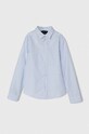 Дитяча бавовняна сорочка Emporio Armani довгий блакитний 3D4C09.4N89Z
