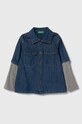 Дитяча джинсова сорочка United Colors of Benetton casual темно-синій 5AD6GQ01O.P.Seasonal