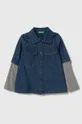 σκούρο μπλε Παιδικό τζιν πουκάμισο United Colors of Benetton Για αγόρια