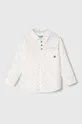 білий Дитяча бавовняна сорочка United Colors of Benetton Для хлопчиків