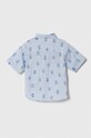 Детская хлопковая рубашка United Colors of Benetton 5OUGGQ01Y.P.Seasonal голубой SS24
