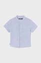 Detská košieľka s prímesou ľanu Mayoral s prímesou ľanu modrá 1113.3M.Baby.PPYH