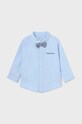 Mayoral koszula z domieszką lnu niemowlęca długi niebieski 1116.3B.Baby.PPYH