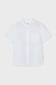 Mayoral koszula z domieszką lnu dziecięca casual biały 3113.5A.Mini.PPYH