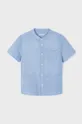 niebieski Mayoral koszula z domieszką lnu dziecięca Chłopięcy