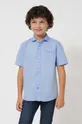 modrá Detská bavlnená košeľa Mayoral Chlapčenský