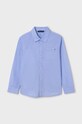 Mayoral koszula bawełniana dziecięca bawełna niebieski 6123.7B.Junior.PPYH