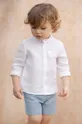 biały Tartine et Chocolat koszula lniana niemowlęca Chłopięcy