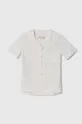 biały Abercrombie & Fitch koszula lniana dziecięca Chłopięcy
