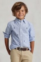Дитяча бавовняна сорочка Polo Ralph Lauren візерунок блакитний 322878876001
