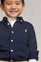 Παιδικό βαμβακερό πουκάμισο Polo Ralph Lauren σκούρο μπλε 322914506001
