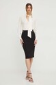 Elisabetta Franchi bluzka CA02341E2 beżowy SS24