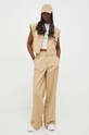 Tommy Jeans vestă din bumbac DW0DW17354 bej SS24