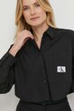 Bombažna srajca Calvin Klein Jeans črna J20J222614
