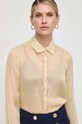 Patrizia Pepe koszula jedwabna żółty 8C0688.AN111