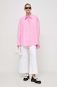 Patrizia Pepe koszula bawełniana 8C0697.A391 różowy AA00