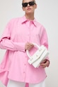 Patrizia Pepe koszula bawełniana różowy 8C0697.A391