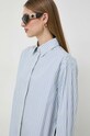 Хлопковая рубашка Victoria Beckham 1124WSH005206C голубой