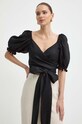 Сорочка з льону Luisa Spagnoli RUNWAY COLLECTION 541141 чорний AA00