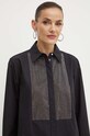 Karl Lagerfeld koszula bawełniana czarny 240W1600