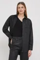 μαύρο Βαμβακερό πουκάμισο Pepe Jeans ALIX COATED Γυναικεία