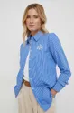 μπλε Βαμβακερό πουκάμισο Lauren Ralph Lauren