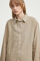 Samsoe Samsoe koszula lniana SALOVA beżowy F24100188