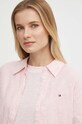 Tommy Hilfiger koszula lniana różowy WW0WW42036