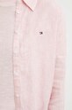 Tommy Hilfiger koszula lniana WW0WW42036 różowy